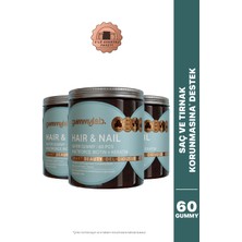 Gummylab Hair & Nail 3’lü Set – Biotin & Keratin Içeren Saç ve Tırnak Vitamini 60 Gummy