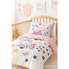 TKÇ Dijital Baskılı 3D Pamuklu Yenidoğan Bebek Nevresim Takımı Lovely Butterfly
