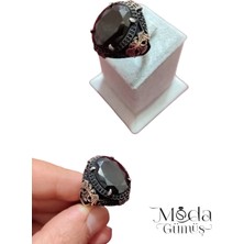 Moda Gümüş Selçuklu Kartallı Taşlı Yüzük