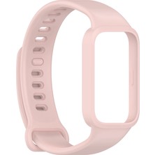 Caseonn Xiaomi Smart Band 9 Active Kordon Tam Korumalı Spor Silikon Kordon Kayış Pembe