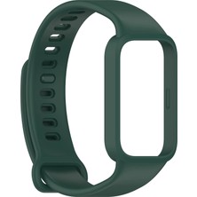 Caseonn Xiaomi Smart Band 9 Active Kordon Tam Korumalı Spor Silikon Kordon Kayış Koyu Yeşil