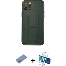 Pileli Store Pilelistore™ iPhone 12 Pro Kılıf Akış Doku - Siyah 3D Antistatik Seramik Nano Ekran Koruyucu + Shine Kamera Lens Koruma Cam - Pe