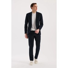 Jakamen Lacivert Comfort Fit Beli Lastikli Esnek Spor Jogger Pantolon