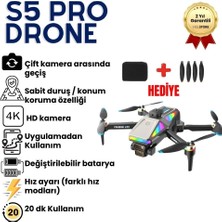 Hızlı Store S5 Pro Akıllı Drone Katlanabilir ve HD Kameralı Çift Lensli Yüksek Hızlı Çocuklar İçin uygun Drone