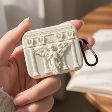 Caseonn Xiaomi Redmi Buds 8 Pro Kılıf Antik Melek Bej