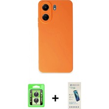 Pileli Store Pilelistore™ Redmi 13C Kılıf Ahenk Serisi - Şeffaf Pasifik Cam Ekran Koruyucu + Raze Metal Kamera Lens - Gs