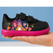 Lias Shoes Kız Çocuk Pembe Taban Çiçekçi Kızlar Baskılı Spor Ayakkabı