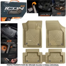 Paspas Promats Icon Siyah Birleşik Kulaklı 5 Parça Universal