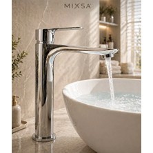 Mixsa Çanak Lavabo Krom Aç Kapa Banyo Lavabo Musluğu Bataryası