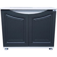 Kanki Pet Western Seri Akvaryum Sehpası 80X45X69 cm - Beyaz/antrasit - WESTERN8045B-ANT1