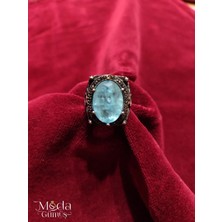Moda Gümüş Parabia Doğal Taşlı Gümüş Yüzük