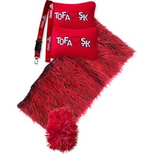 Tusba Market Tofaş Torpido Koruyucu Halı & Pelüş Torpido Örtüsü & Havlusu / Polar Boyun Yastık / Vites Püskülü