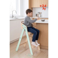 Mamatoyz Foldable Mychair Only Chair - Doğal Ahşap - Portatif Mama Sandalyesi Sadece Sandalyesi - Mint Rengi 