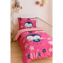 TKÇ Dijital Baskılı 3D Pamuklu Yenidoğan Bebek Nevresim Takımı Cute Bee Pink