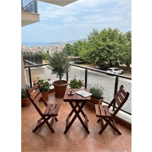 Reyo Wood Premium 2+1 Ahşap Bistro Masa Sandalye Seti