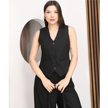 Vess Moda Kadın Klasik Yelek ve Pantolon 2'li Takım