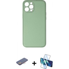Pileli Store Pilelistore™ iPhone 12 Pro Kılıf Yadigar Klasik - Siyah 3D Antistatik Seramik Nano Ekran Koruyucu + Renkli Kamera Lens Koruma Cam - Pe