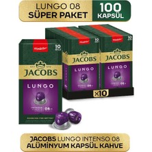 Jacobs Lungo Intenso 08 Alüminyum Kapsül Kahve 10*10 Adet