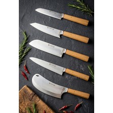 Castle Elit Serisi Mutfak Bıçak Seti Et Ekmek Sebze Salata Pizza Doğrama Şef Bıçağı 5 Li Set ( MFT-4572 )