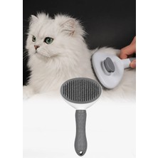 Omilife Kedi Köpek Tüy Toplayıcı Fırça Otomatik Temizlenen Tuşlu Evcil Hayvan Tarak Ergonomik