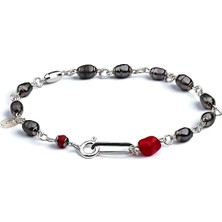 Pearl & Coral & Silver - Inci Mercan Gümüş Kadın Bileklik MEY2522012