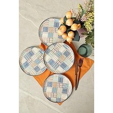 SHC4200 Keramika Etnik Hitit Pasta Tabağı 20 cm 4 Adet 22552