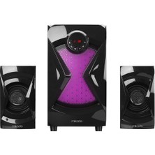  md-370bt 2+1 38w siyah bt-aux-usb-fm-led ışıklı multimedia speaker