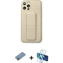 Pileli Store Pilelistore™ iPhone 12 Pro Kılıf Akış Doku - Siyah 3D Antistatik Seramik Nano Ekran Koruyucu + Shine Kamera Lens Koruma Cam - Pe
