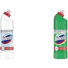 Skygo Domestos Yoğun Kıvamlı Çamaşır Suyu Kar Beyazı 750 ml ve Domestos Yoğun Kıvamlı Çamaşır Suyu Dağ Esintisi 750 ml