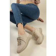 Nesil Shoes Dvm 500 Bej Triko Kadın Sneakers