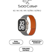 SC Soo Case Apple Watch Uyumlu Siyah Dokulu Silikon Kordon Spor Kayış 42/44/45/49 Mm/ Ultra / Ultra 2 SOO-114