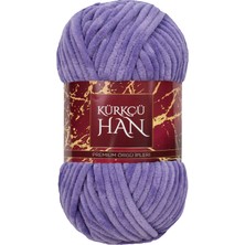 Kürkçü Han Kadife Örgü Ipi 50GR %100 Polyester Yumuşak Pofuduk Lavanta
