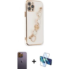Pileli Store Pilelistore™ iPhone 12 Pro Max Kılıf Nova Işık Prime - Siyah 3D Antistatik Seramik Nano Ekran Koruyucu + Neon Fosforlu Kamera Lens - Sı