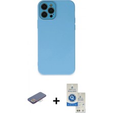 İlk El Grup Pilelistore™ iPhone 12 Pro Max Kılıf Çekirdek Modern Serisi - Şeffaf Royal Nano Ekran Koruyucu + Renkli Kamera Lens Koruma Cam - Pe