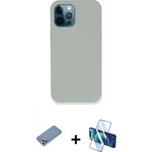 Pileli Store Pilelistore™ iPhone 12 Pro Kılıf Zirve Modern Özel Seri - Siyah 3D Antistatik Seramik Nano Ekran Koruyucu + Shine Kamera Lens Koruma Cam - Gs