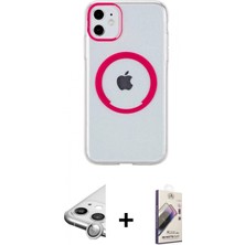 Marsilyan™- iPhone 11 Kılıf Pusula Form - Siyah Bilvis 3D Mat Cam Ekran Koruyucu + Raze Metal Kamera Lens - Gs