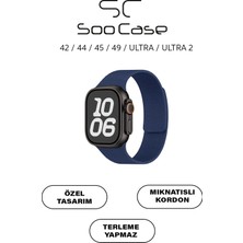 SC Soo Case Apple Watch Uyumlu Siyah Dokulu Silikon Kordon Spor Kayış 42/44/45/49 Mm/ Ultra / Ultra 2 SOO-114