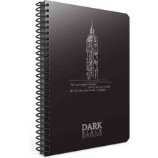 Gıpta Dark Black Notebook - Pp (Polipropilen) Plastik Sert Kapak Siyah Yapraklı Defter - 17X24 cm Düz Çizgisiz 50 Yaprak ( Kapak : Londra Big Ben Saat Kulesi Elizabeth Kulrsi
