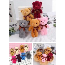 Home Dekor Hediye Çanta Süsü 6 Adet Peluş Ayıcık Set Mini Yumoş Karışık Renk Çanta Süsü Aksesuarı Anahtarlık 11 cm