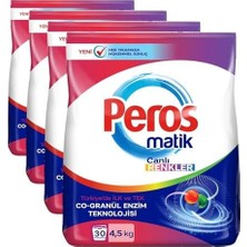 Skygo Peros Toz Çamaşır Deterjanı Canlı Renkler 4500 G (4 Paketi)