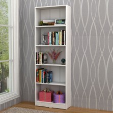 Kenyap 805395 Beş Raflı Kitaplık-Beyaz