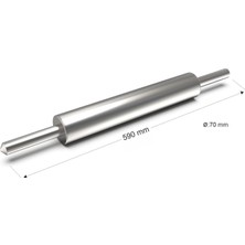 Farmtokid Paslanmaz Çelik Merdane 59 cm 70 mm Çap - 2,5 kg - 304 Kalite Outlet