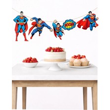 Süperman Banner Parti ve Doğum Günü Süsü 5 Figür 10 - 12 cm Arası