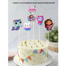 Gabby Dollhouse Hayal Evi Temalı Pasta Süsü Parti Malzemeleri Doğum Günü