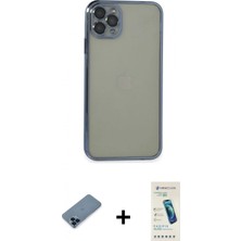 Pileli Store Pilelistore™ iPhone 11 Pro Max Kılıf Vadi Minimal - Şeffaf Pasifik Cam Ekran Koruyucu + Metal Kamera Lens Koruma Cam - Mı