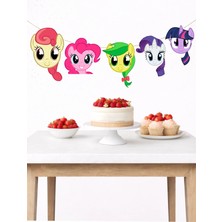 My Little Pony Banner Parti ve Doğum Günü Süsü 5 Figür 10 - 12 cm Arası