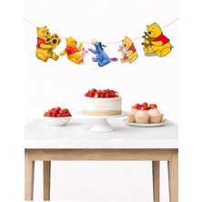 Ayı Winnie The Pooh Temalı Banner Parti ve Doğum Günü Süsü 5 Figür