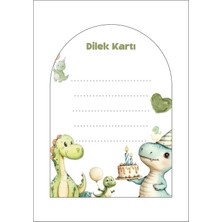 Dinozorlar Dilek Kartı 18'li *kalın Kağıt 8*12 cm