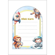 Uzay Dilek Kartı 18'li *kalın Kağıt 8*12 cm