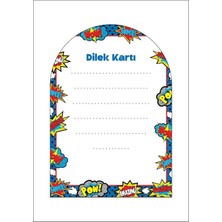 Süper Kahramanlar Dilek Kartı 18'li *kalın Kağıt 8*12 cm